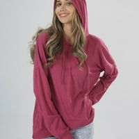 Hoodies za žene prelaze prednje iregularne rubove dugih rukava pulover s kapuljačom s kapuljačom na vrhovima padajuća odjeća vruća ružičasta l