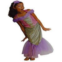 Djevojke ružičaste i zlatne blistave sekvenca sirena Halloween kostim haljina s 4-6x