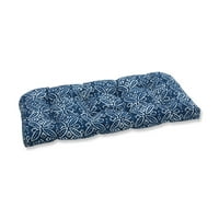 44 Plavi i bijeli savremeni vanjski vrtni popločani vlasnik Wicker Loveseat jastuk