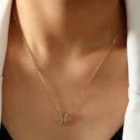 Hanxiulin kartonski zvezda Zodijak Znak sazviježđe Ogrlice sa zlatnim lancem Choker ogrlica za žene Birthday Jewelry Poklon