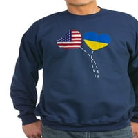 Cafepress - Loving Sjedinjene Američke Države Ukrajina zastava Srce Ukrajinska dukserica - Klasična