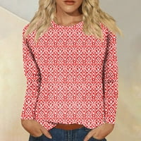 Novi dolasci majice s dugim rukavima za žene čišćenje casual pulover Ženske vrhove Cvjetni posadni vrat
