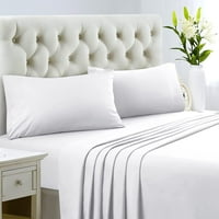 Broj nit Egipatski pamučni četverodni lim za krevet postavljen duboka džepna veličina pune boje bijele čvrste boje