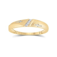 14k žuti zlatni dijamantni vjenčani prsten CTTW