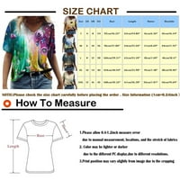 Ženski bluze Ženski modni casual digitalni tisak sa cvjetnim labavim majicama s kratkim rukavima Top