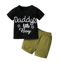 Kucnuzki mjeseci Baby Boy Boy ljetne odjeće Shorts Sets Meseci kratki rukav tata mali dječak pismo Otisci