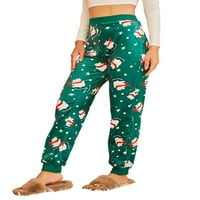 Ženske ručke Padžama hlače božićne grafičke elastične pantalone za spavanje salona za spavanje pantalone