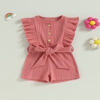 Xingqing Toddler Baby Girl With Rompers rebrasta ruffle bez rukava bez rukava bez rukava ljeta od opeke