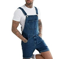 Cuoff hlače MENS PLUS Džepne traperice Ukupno kombinezon Srednja odjeća Ukupna suspendra hlače plava