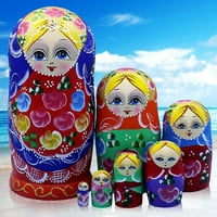 Postavite cvjetnu djevojku matryoshka gniježđenje lutke puzzle igračka kućni dekor