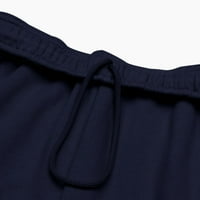 Ženske dukseve s više džepovima Slim Fit Solid Boja elastična struka ravne pantalone jesen i zima teretana