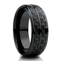 Muški vjenčani prsten, crni volfram prsten, zaručni prsten, volfram karbidni prsten, vjenčani prsten, četkica