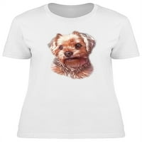 Smartprints Womens Grafički tee - Cool akvarel Yorkie Terrier - Regular Fit pamuk