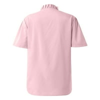 Plus veličine za žene ženski V-izrez kratki rukav s kratkim rukavima, majice za žene ružičaste majice