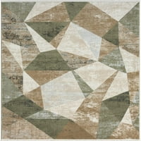 Zbirka Abani Savoy Moderni 7'9 10'2 zeleni kremasto geometrijski trouglasti tepih