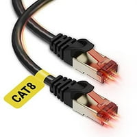 Cat Ethernet kabl 10ft - brzi CAT Internet WiFi kabl Gbps MHz - RJ priključak sa pozlaćenim, otpornim na vremenski otporan na patch kabel za ruter, igranje, - crno - stopala