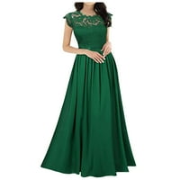 Ljetne haljine Levmjia za žene plus veličine šifonske haljine šifonske šivanje čipke haljine djeveruševe večernje haljine žene zelene boje