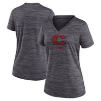 Ženski Nike Black Cincinnati Reds City Connect Velocity Performans Performanse V-izrez majica