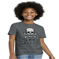 LAG KILLS Computer Video Gamer Gamer Crewneck T majice Dječak devojka Teen Brisco Brands XS