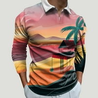 Polo majice za muškarce casual proljeće ljeto s dugim rukavima rubne majice od tiskane majice top bluza