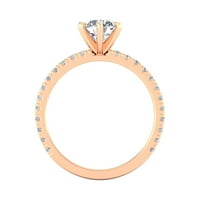 1.25CT okrugli rez Moissinite 14K Rose Gold Solitaire prsten fini nakit za žene poklone