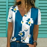 Košulje za žene Dressy Casual Graphic casual s kratkih rukava V majice Ljetna bluza Modna plaža Klasični Y2K meki osnovni ljetni vrhovi za žene Slatke vrhove Izlasci