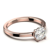 Prekrasan minimalistički 1. karat okrugli rez dijamantski prsten za angažman mossagere, vjenčani prsten