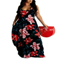 NOILLA DAMIES LONGA Maxi haljina V izrez Party haljine cvjetni tisak ljeto plaže zasebnica žene labave