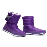 Woobling Womens Casual Choats Choats Platform Zimske tople cipele Radni modni krug nožni prstiju PURPLE