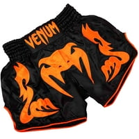 Venum Bangkok Inferno Muay Thai Shorts - Mala - Crna Neo Narančasta