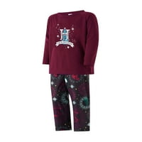 Božićna porodica koja odgovara Pajamas Outfit, Castle Pismom tiskani vrhovi sa elastičnim hlačama Xmas