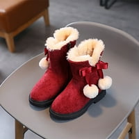 Dječja djevojačka čizme Veličina Toddler Djevojka Slabe cipele Modne jesenske i zimske djevojke čizme za snijeg debele dno ne klizanje toplo i udobne čvrste boje patentnih zatvarača Djevojke