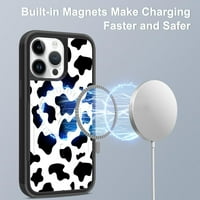 Za iPhone Case Cow Print Slatki uzorak, 【Podrška za MAGSAFE】 Otporni na udarcu Cuted 2 * Zaštitni ekran