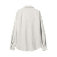 Ženske jesenske i zimske košulje Žene pune boje labavo lagane kaznene jakne XL White