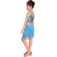 Kid's Latin Salsa Tango Tango Ballroom Dance Haljina Tassel Sequins kostim