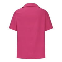 Majice u inleife za žene odobrenje modne žene Čvrsto boje kratkih rukava Udobno prozračne V-izrezne košulje