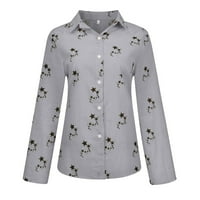 Tagold Fall odjeća za ženske vrhove, ženska ležerna bluza za bluzu dugih rukava s dugim rukavima, gumbi sa gumbima