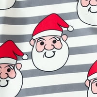 Baby Boys Pamuk Ispis Santa Božić jesenski dugih rukava Duge rukave Pulover Dukserice Striped hlače postavljaju Xmas odjeću za 18 mjeseci
