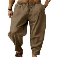 Luxplum muške pantalone elastični struk Ljetne pantne nacrtane pantalone ugrađene dno joge svijetlo