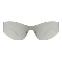 Sunčana naočala bez riba ovalna aerodinamična modna UV srebrna, srebrna ogledalo