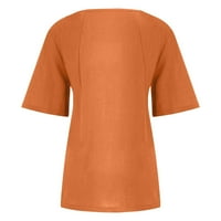 Majice za vježbanje Plus size Seksi ljetni vrhovi plus size Pamuk posteljina kratki rukav dressy gornji
