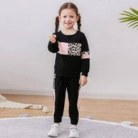 · Nikaka Djevojke za bebe Devojke Outfit Set Splice Leopard Duksere i leopard hlače (0 meseci)