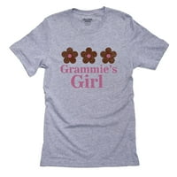 GRAMMIE'S djevojka - sa cvijećem u ružičastoj boji - baka poklon muške sive majice