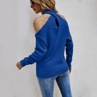 Outfmvch džemperi za žene džempere Ležerne prilike sa ležerne rame u krose ratar Halter pulover džemperi