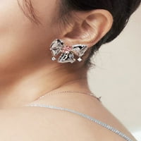 Toyella moda Jednostavna ženska naušnica za luk od dragulja srebra