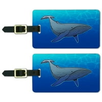 Gumpback Whale ID za prtljag oznake kofer kartice za nošenje - set od 2