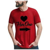 Ženske majice kratkih rukava za Valentines Dnevna košulja za i muškarce Ispis kratkih rukava Duks povremena
