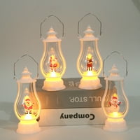 Kiskick Božić LED lampion: Pokrenut baterije Retro prijenosni pokloni Santa Claus Snjegović Početna