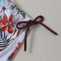 Dvodijelni kupaći kostimi Ljetni ruffled Hliuk kupaći kostim s slatkim cvjetnim printom za printu bočne