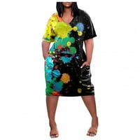 Ljetne haljine za žene V-izrez kratki rukav cvjetni fit & flare haljina Dužina koljena Ležerne prilike